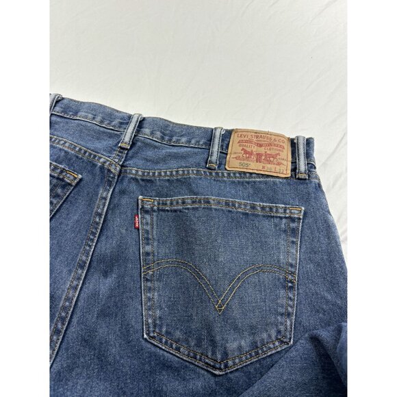 Levi's 505 Straight Fit Jeans W38 L32 Men's Classic Denim Blue Cotton - Picture 6 of 9